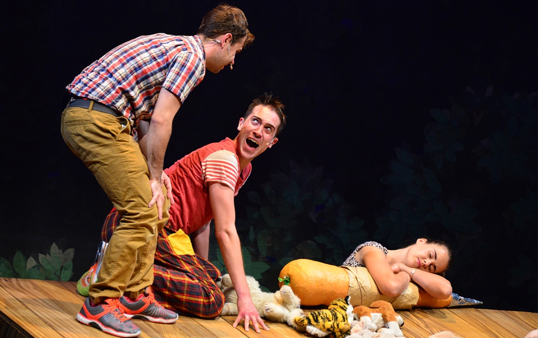 Three actors on stage